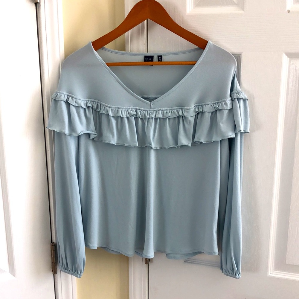 Karri Blue Light blue aqua size medium blouse